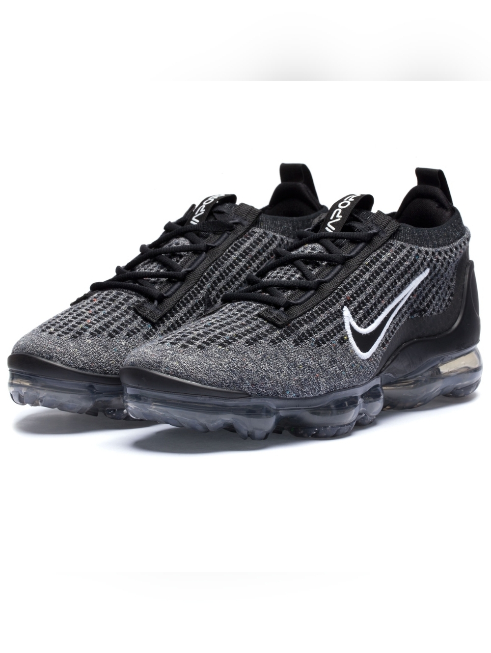 Nike Air VaporMax Flyknit 2021 Youth Size 3.5Y Running Shoes Black White
